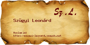 Szügyi Leonárd névjegykártya
