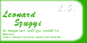 leonard szugyi business card